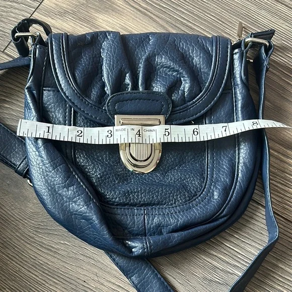 Navy Leather Crossbody Bag - Picture 8 of 8